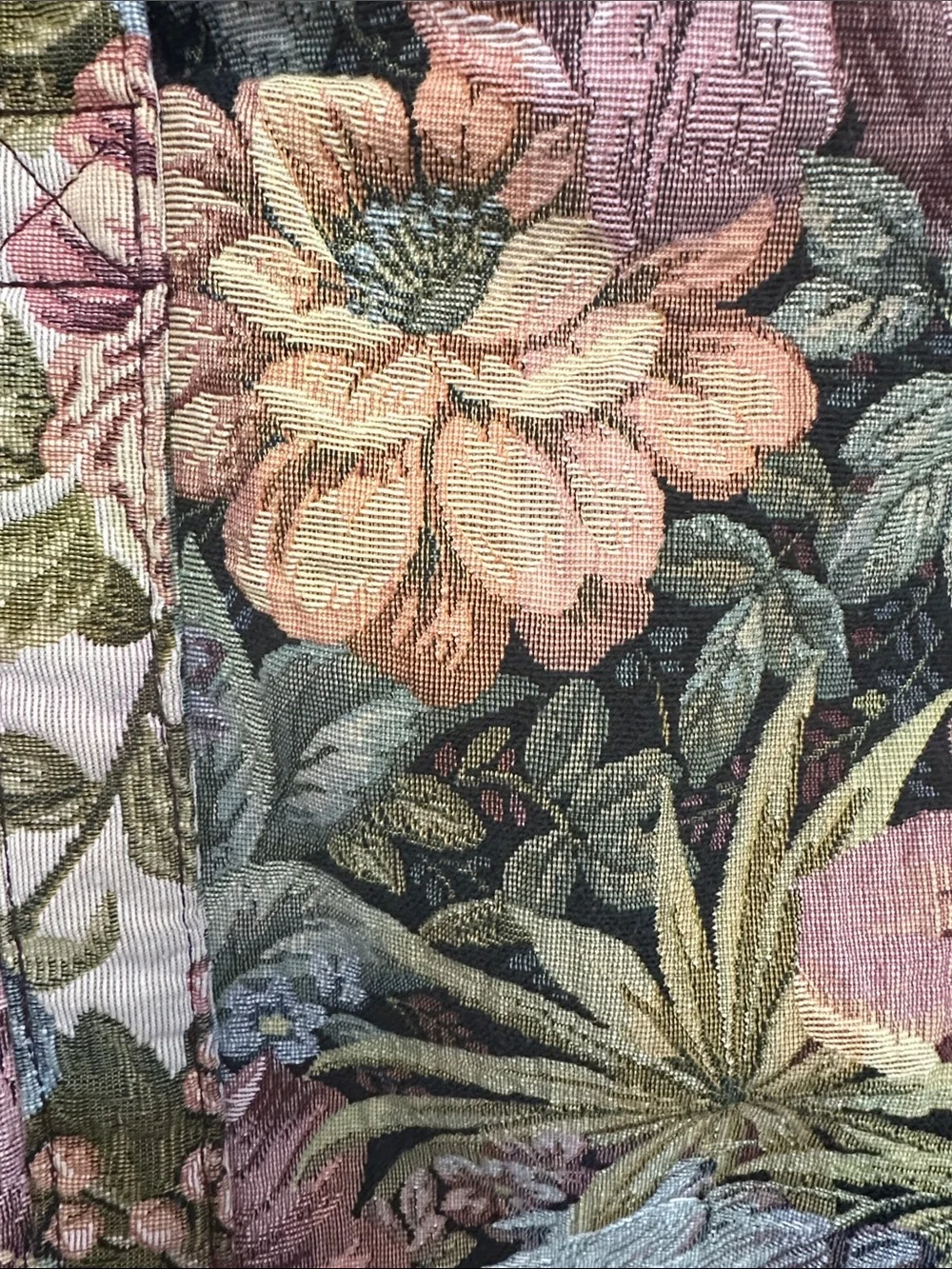 Floral Tapestry Tote Bag in Pink and Green